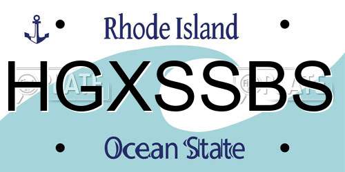 HGXSSBS Rhode Island License Plate