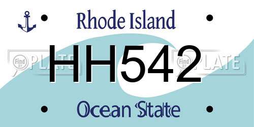 HH542 Rhode Island License Plate