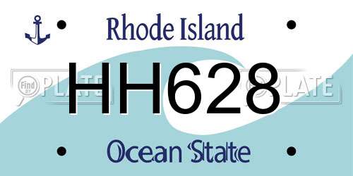 HH628 Rhode Island License Plate