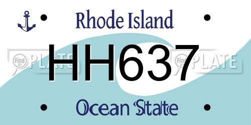 HH637 Rhode Island License Plate