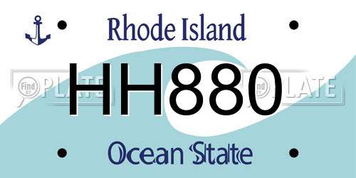 HH880 Rhode Island License Plate