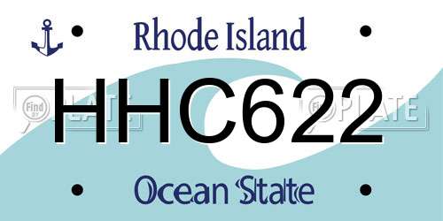HHC622 Rhode Island License Plate