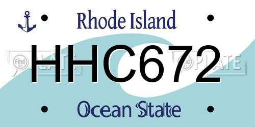 HHC672 Rhode Island License Plate