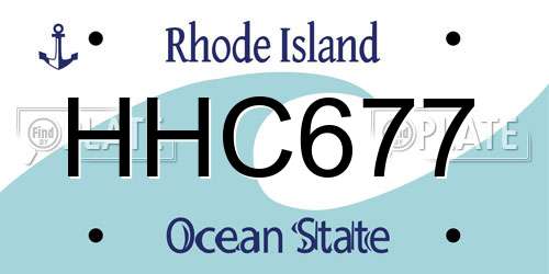 HHC677 Rhode Island License Plate