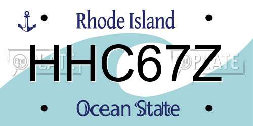 HHC67Z Rhode Island License Plate