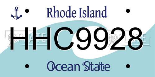 HHC9928 Rhode Island License Plate