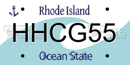 HHCG55 Rhode Island License Plate