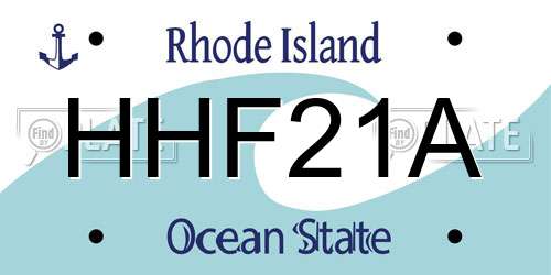 HHF21A Rhode Island License Plate