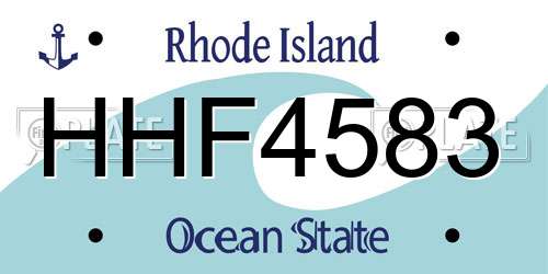 HHF4583 Rhode Island License Plate
