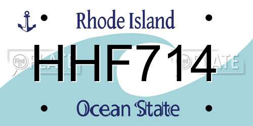 HHF714 Rhode Island License Plate