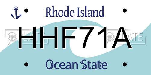 HHF71A Rhode Island License Plate