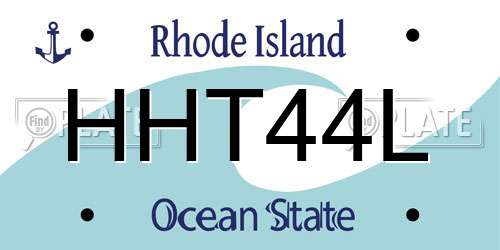 HHT44L Rhode Island License Plate