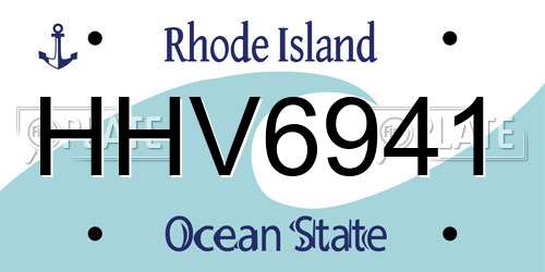 HHV6941 Rhode Island License Plate