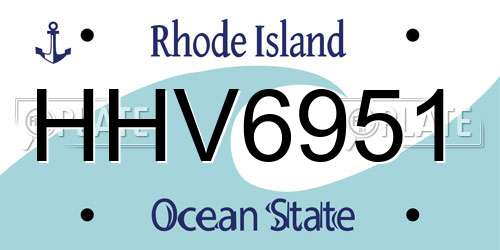 HHV6951 Rhode Island License Plate