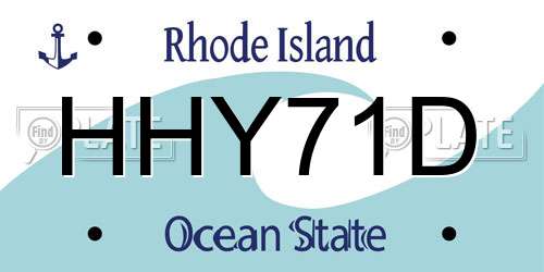 HHY71D Rhode Island License Plate