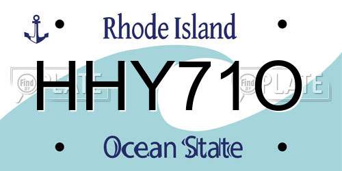 HHY71O Rhode Island License Plate