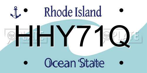 HHY71Q Rhode Island License Plate