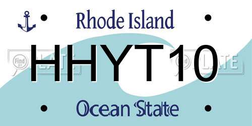 HHYT10 Rhode Island License Plate