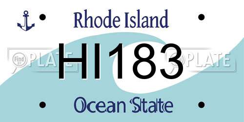 HI183 Rhode Island License Plate