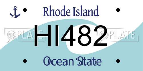 HI482 Rhode Island License Plate
