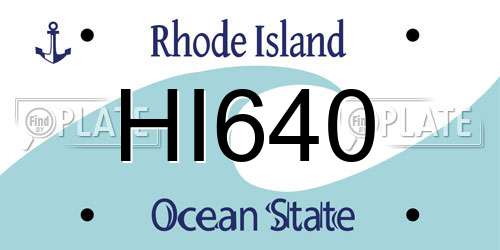 HI640 Rhode Island License Plate