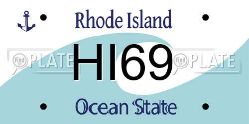 HI69 Rhode Island License Plate