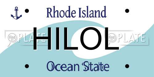 HILOL Rhode Island License Plate