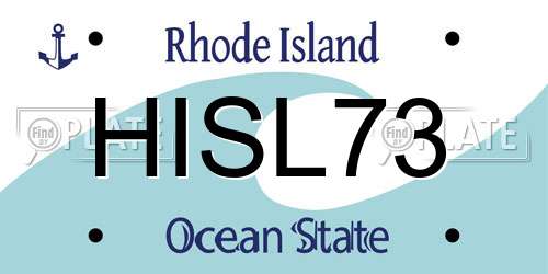 HISL73 Rhode Island License Plate