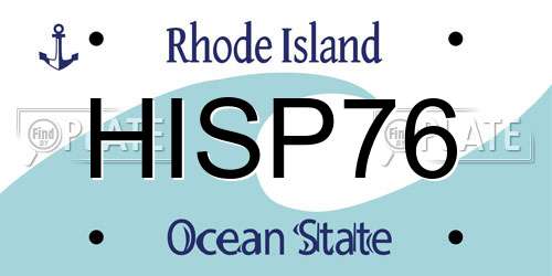 HISP76 Rhode Island License Plate