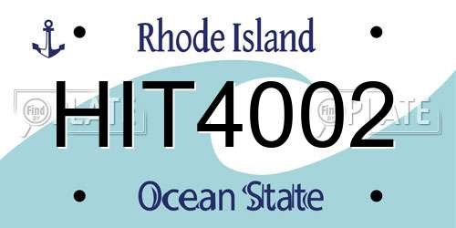 HIT4002 Rhode Island License Plate