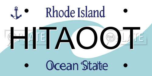 HITAOOT Rhode Island License Plate