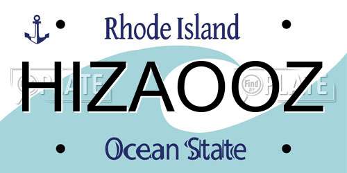 HIZAOOZ Rhode Island License Plate