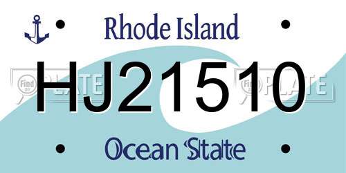 HJ21510 Rhode Island License Plate