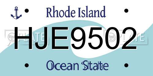 HJE9502 Rhode Island License Plate