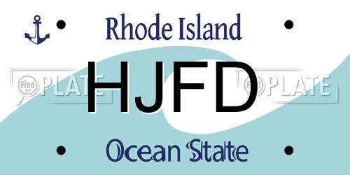 HJFD Rhode Island License Plate