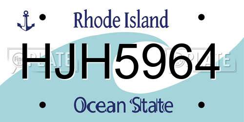HJH5964 Rhode Island License Plate