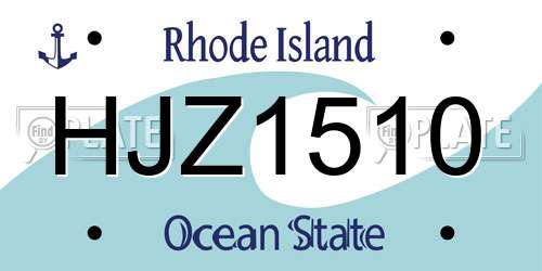 HJZ1510 Rhode Island License Plate