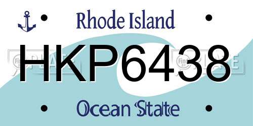 HKP6438 Rhode Island License Plate