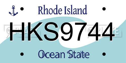 HKS9744 Rhode Island License Plate
