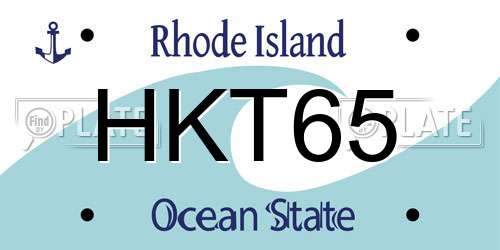 HKT65 Rhode Island License Plate
