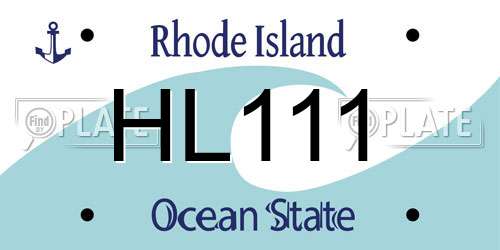 HL111 Rhode Island License Plate