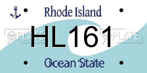 HL161 Rhode Island License Plate