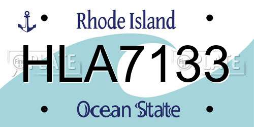 HLA7133 Rhode Island License Plate