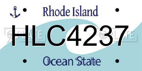 HLC4237 Rhode Island License Plate