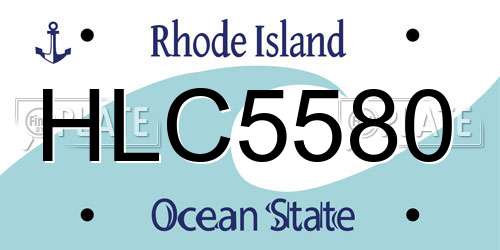 HLC5580 Rhode Island License Plate