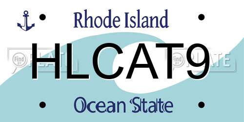 HLCAT9 Rhode Island License Plate