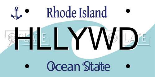 HLLYWD Rhode Island License Plate
