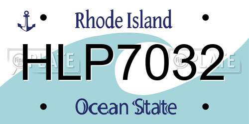 HLP7032 Rhode Island License Plate