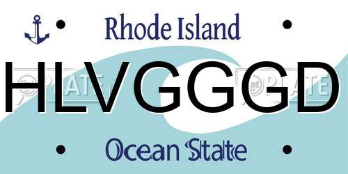 HLVGGGD Rhode Island License Plate