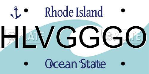 HLVGGGO Rhode Island License Plate